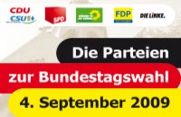 Die Parteien zur Bundestagswahl - 4. Sept. 2009